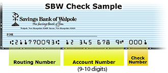 Check Sample - Routing Number (9-10 Digits), Account Number (10 Digits), and Check Number