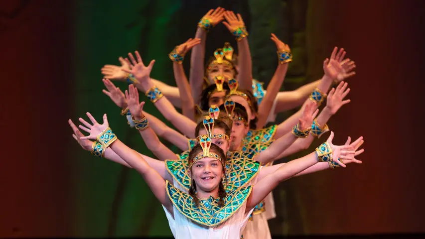 Group of children posing in dance costumes