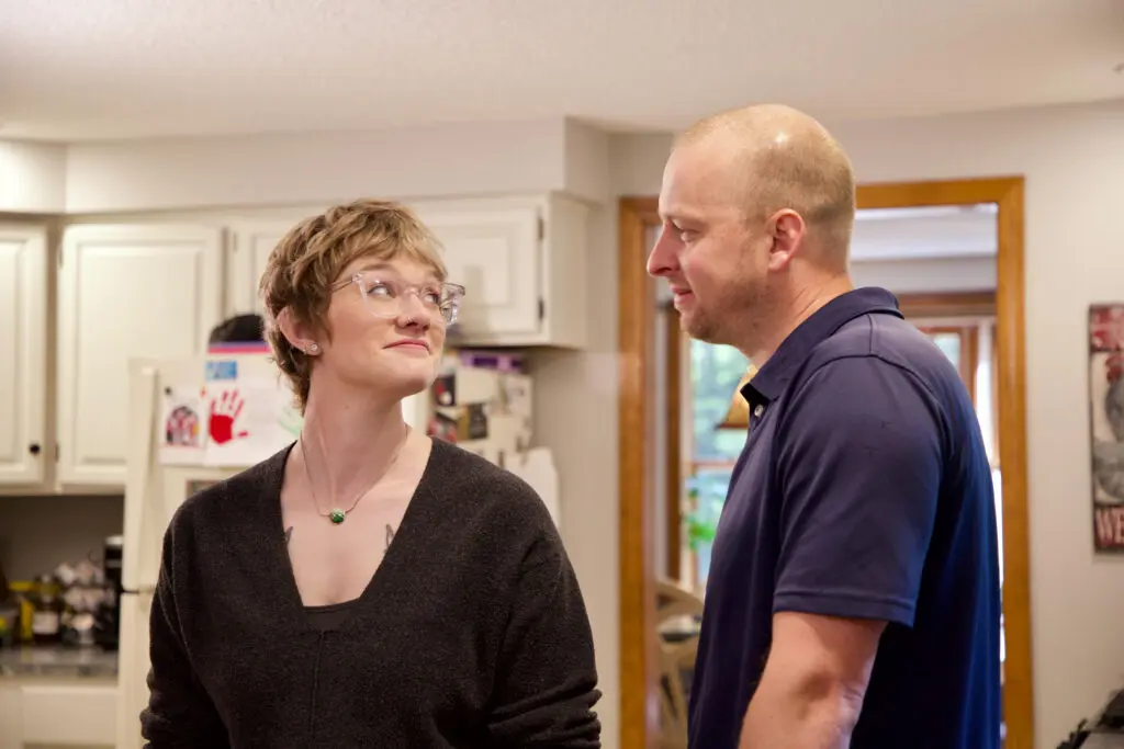 Chris and Victoria McIntosh in their house