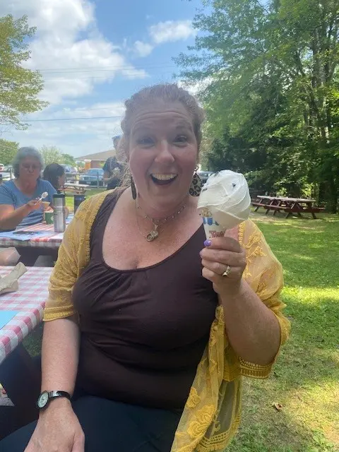 team member at ice cream social