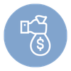 icon of a hand holding a bag of money