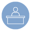 icon of a bank teller