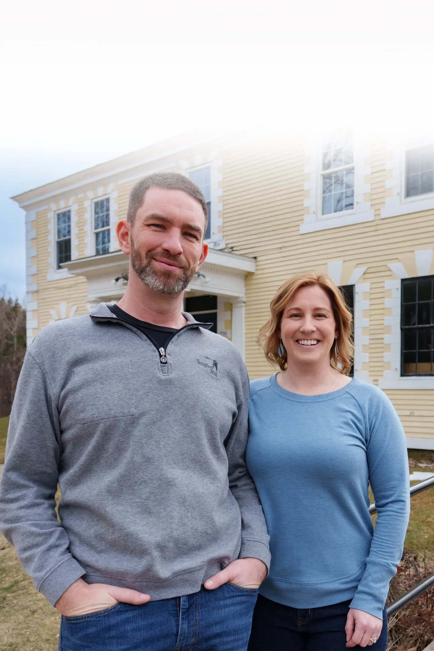 Laura and Doug Palmer outside of Watkins Inn