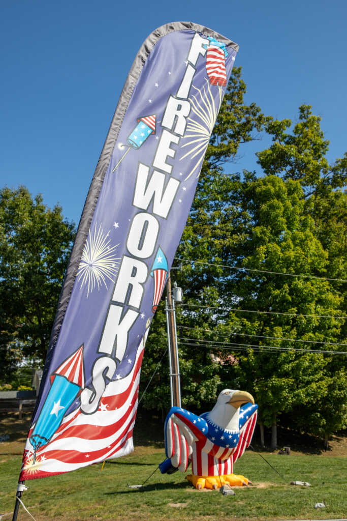 Fireworks banner outside of Atlas